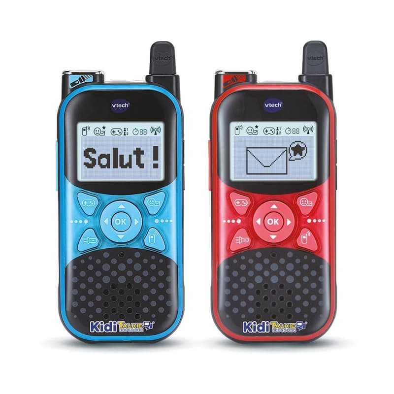 VTech - Kidi Talkie Explorer Bleu et Rouge, Talkies-Walkies Enfants avec Lampe Torche, Communication Cryptée Sécurisée, Portée d