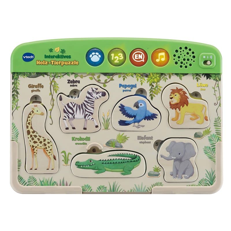 Vtech Puzzle interactif en Bois pour bébé - Puzzle écologique avec Musique et Sons Amusants - en Bois certifié FSC® - pour Enfan