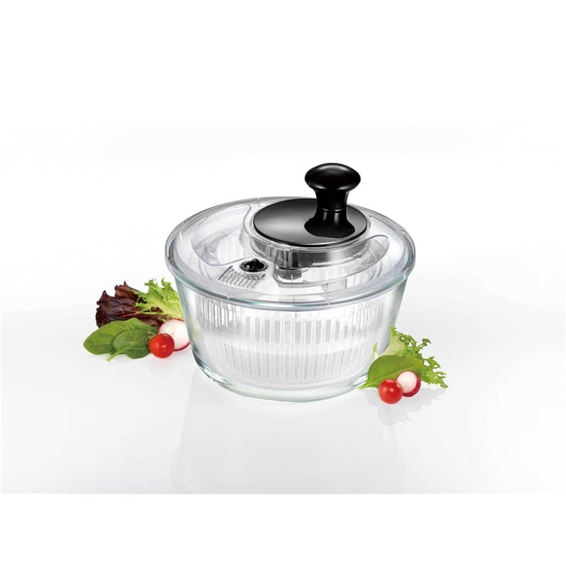 Mastrad - Essoreuse à Salade avec Panier en Verre Borosilicate Ø21 cm, Transparente