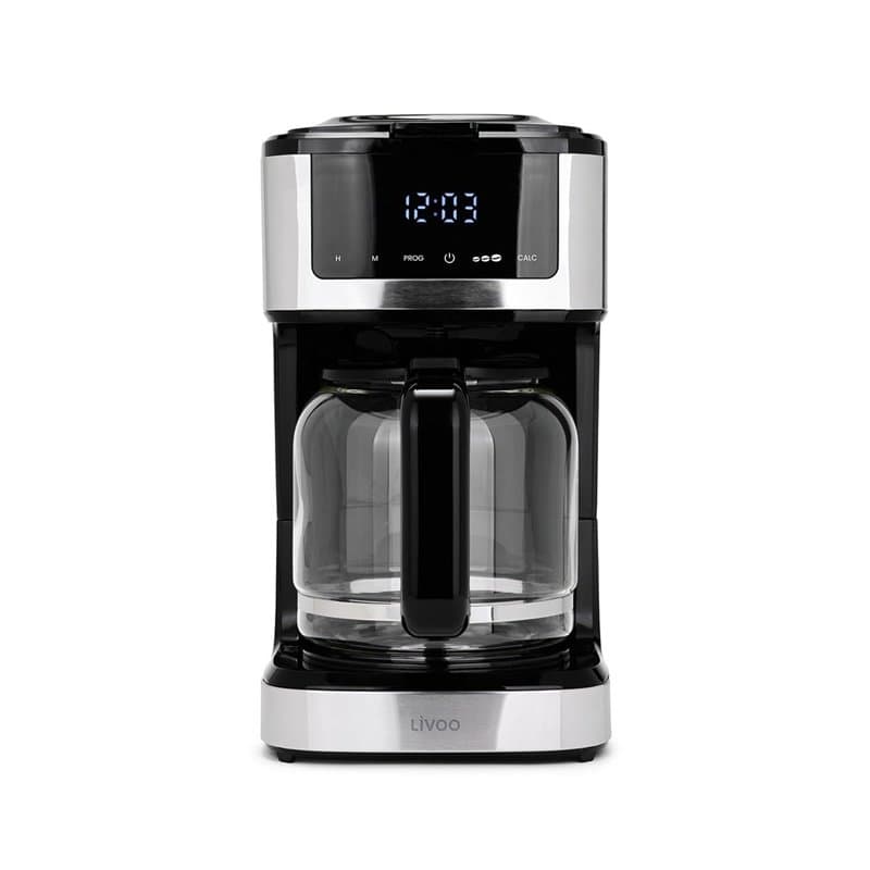 Livoo - cafetière électrique programmable DOD208-15 tasses, 1,8L, filtre réutilisable, fonction programmation, maintien au chaud