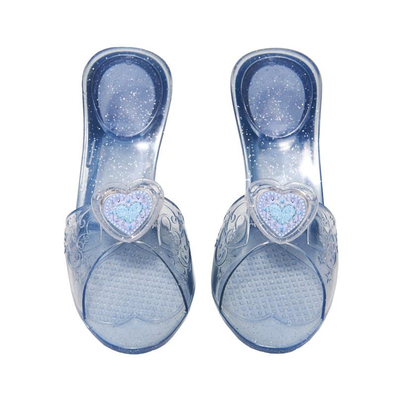 RUBIES - Chaussures de Princesse Bleues - Mules Enfants Robe de Princesse - Taille Unique - Souliers Bleues à Paillettes et Méda
