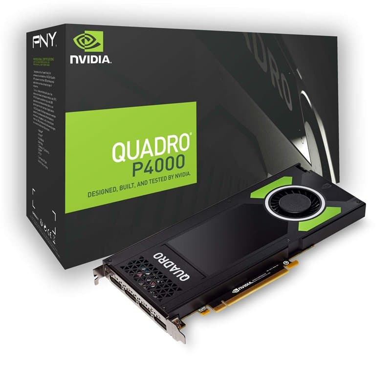 PNY Quadro P4000 Carte Graphique Professionnelle 8GB GDDR5 PCI Express 3.0 x16, Double Slot, 4X Port Display, 5K Support, Ventil