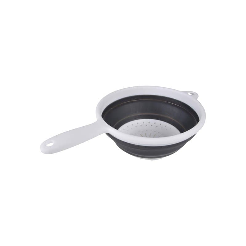 Homéa, Passoire Rétractable avec Manche Plastique Ø 23 X H, 3-9 cm Blanc/Anthracite