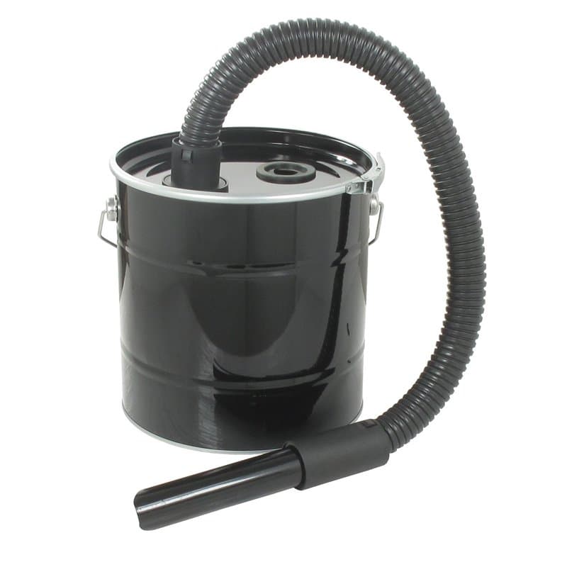SKANA - Bidon Vide-Cendres pour Aspirateur - Pour Nettoyage Cheminée, Poêle à Bois, Poêle à Pellet, Barbecue - Capacité 17L, Noi