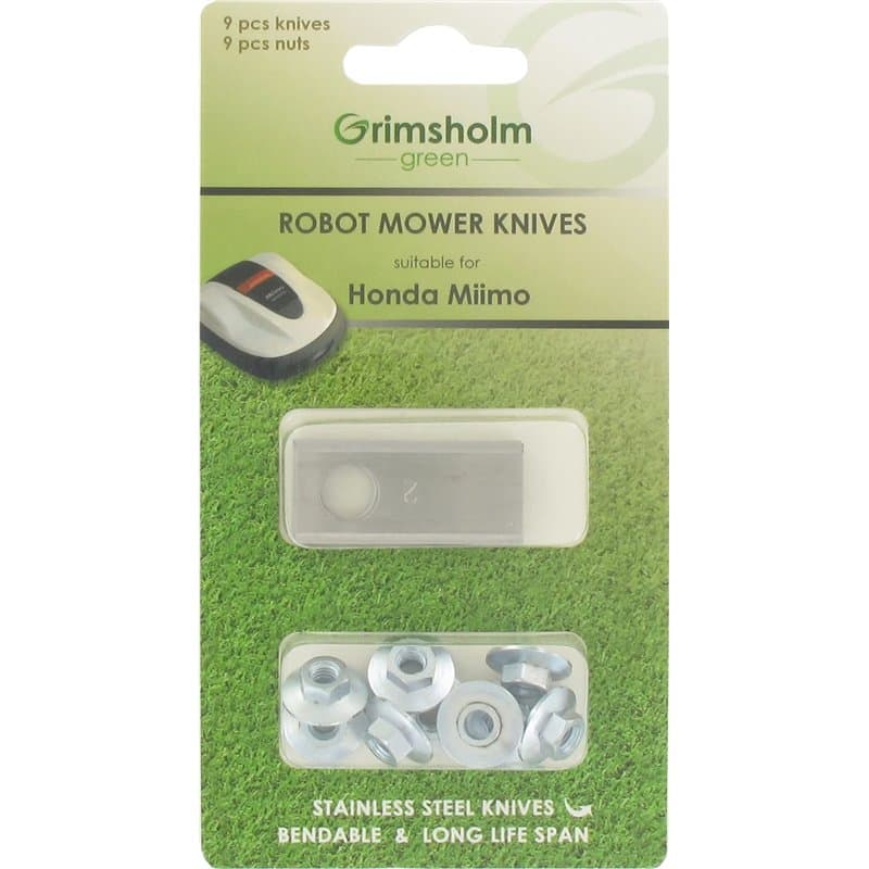 GREENSTAR - Blister de 9 Lames - Adaptable pour Robots HONDA MIIMO 300, MIIMO 310, MIIMO 500, MIIMO 520, HRM300 et HRM500 - Remp
