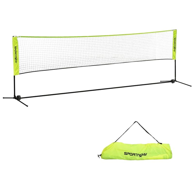 SPORTNOW Filet de Badminton, Filet Portable pour Volley-Ball, Pickleball et Tennis, Hauteur Ajustable de 107 à 155 cm, avec Sac
