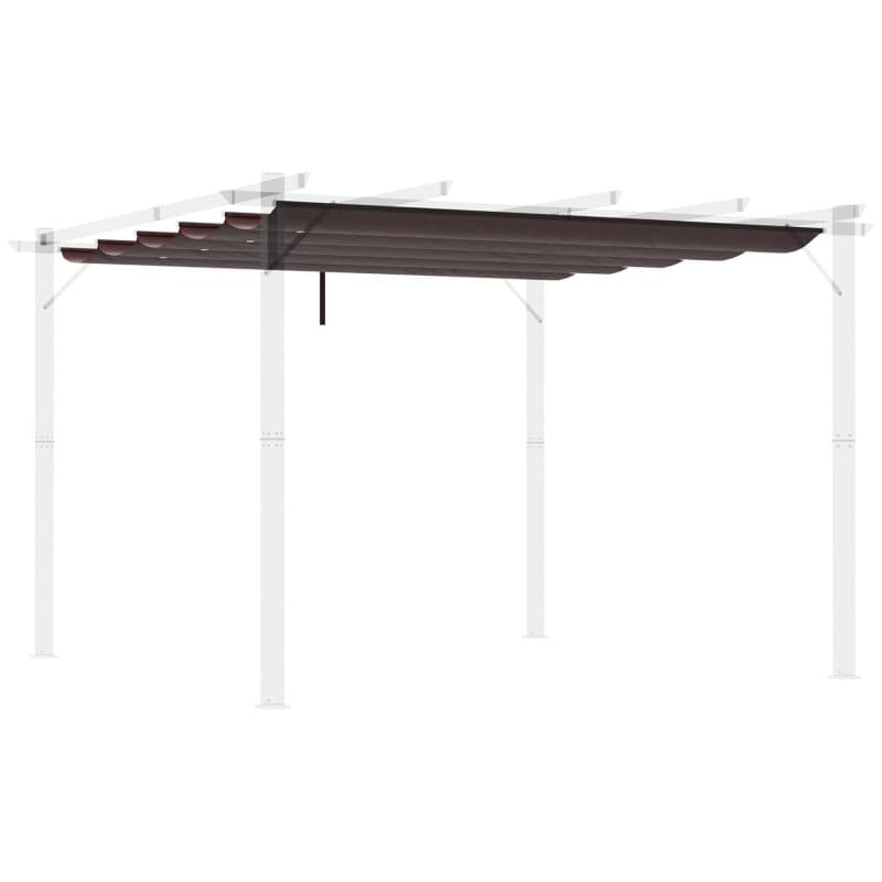 Outsunny Toile de Toit pour pergola tonnelle rétractable de 3 x 3 m - café