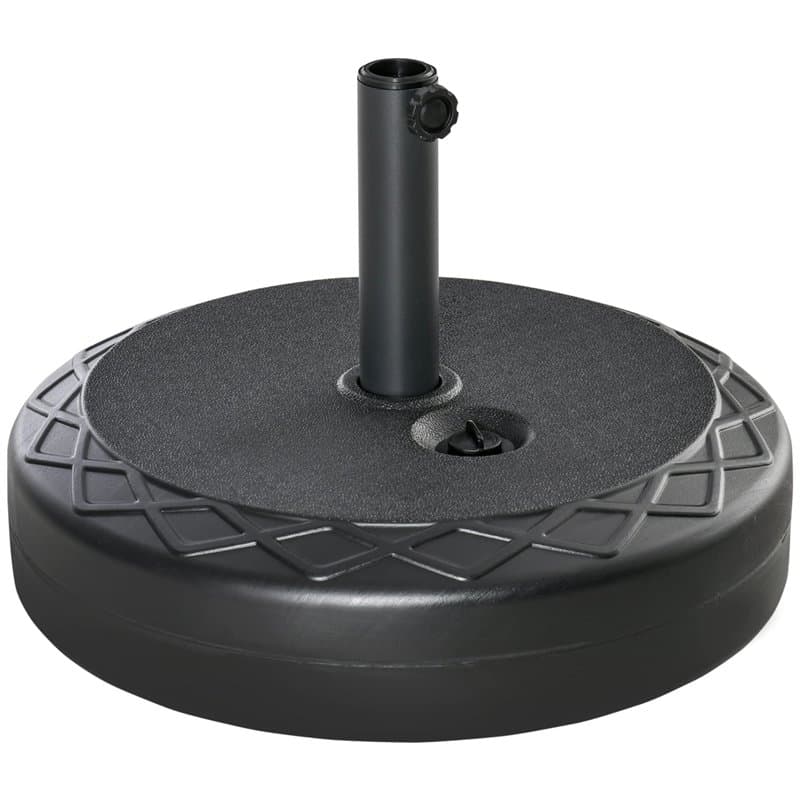 Outsunny Pied de Parasol Rond, Socle Parasol extérieur à remplir avec 30 kg d'eau / 40 kg de Sable, pour mât de Ø 38 et 48 mm, B
