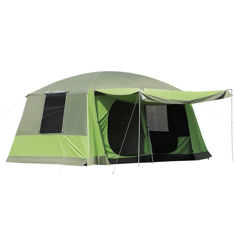 Outsunny Tente de Camping avec Porche pour 4 à 8 Personnes, Tente familiale légère Portable Facile à Installer, Sac de Transport