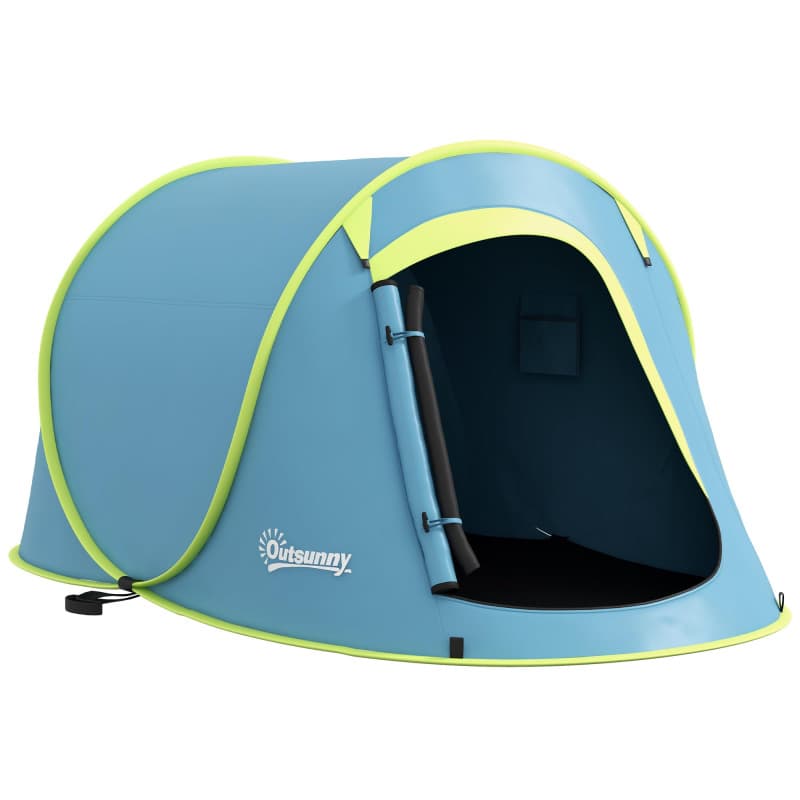 Outsunny Tente de Camping 2-3 Personnes légère ventilée avec Sac de Transport pour Le Camping, la randonnée et la pêche, 245 x 1