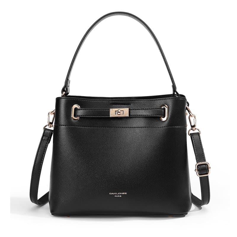 David Jones - Sac à Main Seau Porté Epaule - Sac à Main Bandoulière Taille Moyenne - 3 Compartiments Plusieurs Poches - Elégant