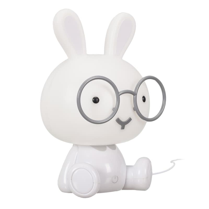 HOME DECO KIDS - La11042 - Lampe de Chevet LED Forme Lapin pour Enfant, Veilleuse, Decoration Chambre Bebe, Rechargeable USB, Bo
