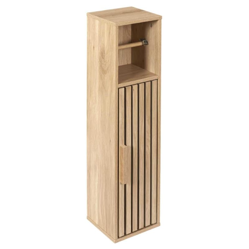 HOME DECO FACTORY, HD0271, Derouleur Papier WC Klaus, Collection Natural Crush, Mobilier, Meuble de Salle de Bain, 20 x 78 x 19