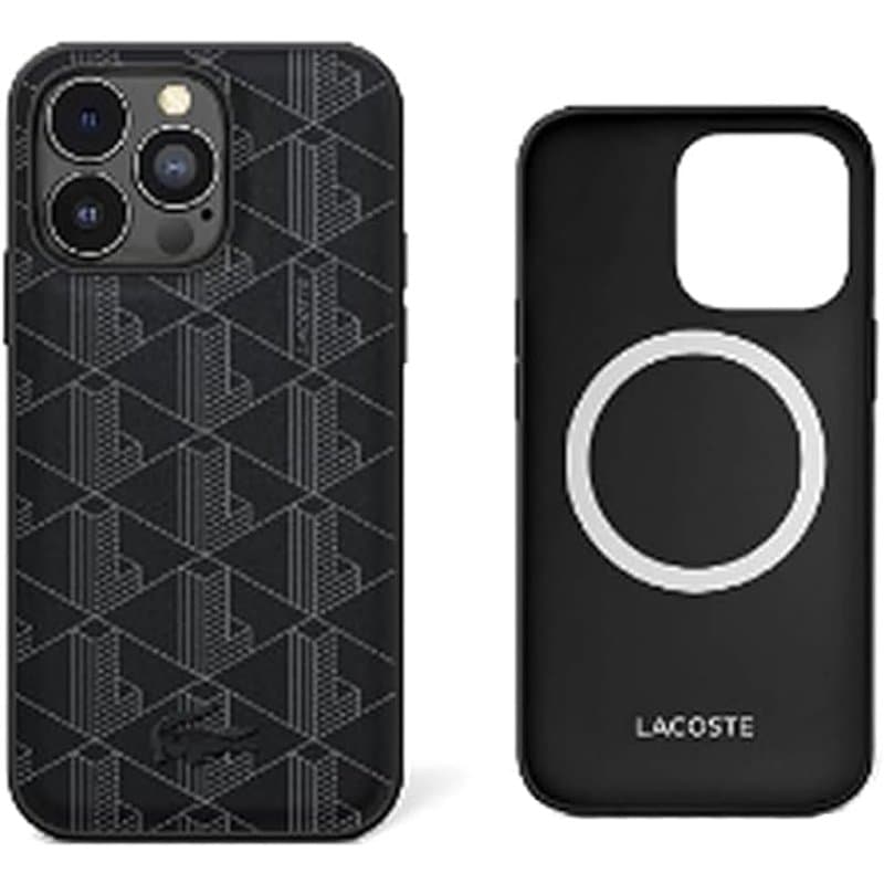 Lacoste LCHMP15LPBSK Coque pour iPhone 15 Pro 6,1" Noir Coque rigide Blend Monogramme