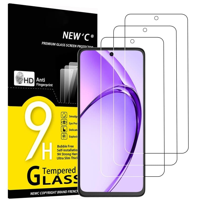 NEW'C Lot de 3, Verre Trempé pour Oppo A40 (CPH2669), A5 Pro 5G, Film en Protection écran Efficace Contre Les Rayures - sans Bul