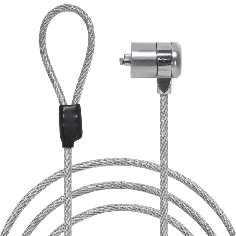 Waytex Câble Antivol PC, Câble de Haute Sécurité Verrouillable à Clé pour Ordinateur Portable, PC, Smartphone, Tablette - Longue