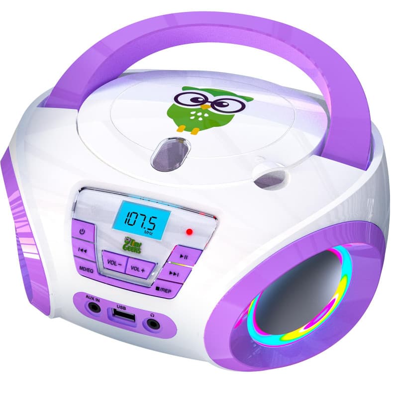 Tinygeeks Tunes Lecteur CD Enfant - Nouveauté - Radio FM - Piles incluses - Radio Mignon avec Haut-parleurs - Le Cadeau Parfait