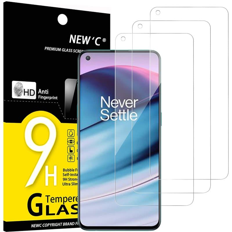 NEW'C Lot de 3, Verre Trempé pour OnePlus Nord CE 5G, Film Protection écran - sans Bulles d'air -Ultra Résistant (0,33mm HD Ultr