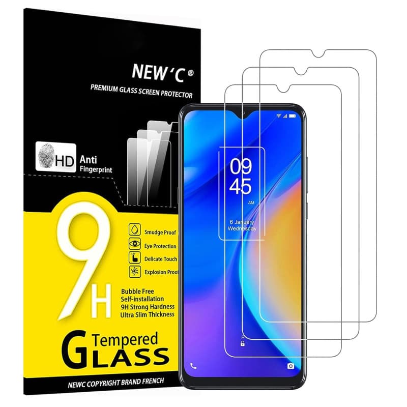 NEW'C Lot de 3, Verre Trempé pour TCL 20 SE, Film Protection écran - sans Bulles d'air -Ultra Résistant (0,33mm HD Ultra Transpa