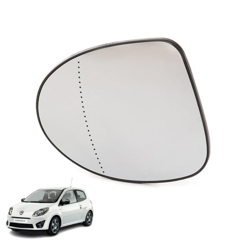 Glace de Rétroviseur Extérieure AVANT GAUCHE (Dégivrante) avec Support compatible pour Twingo 2 Thalia et Symbol 7701067336