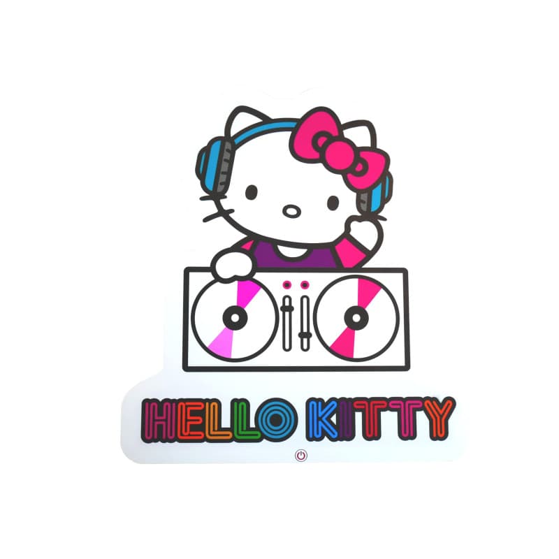 TEKNOFUN - Licence Hello Kitty - Neon Mural LED Hello Kitty 27 CM - Décoration Lumineuse - Adaptateur Secteur - Rose, Violet, Bl