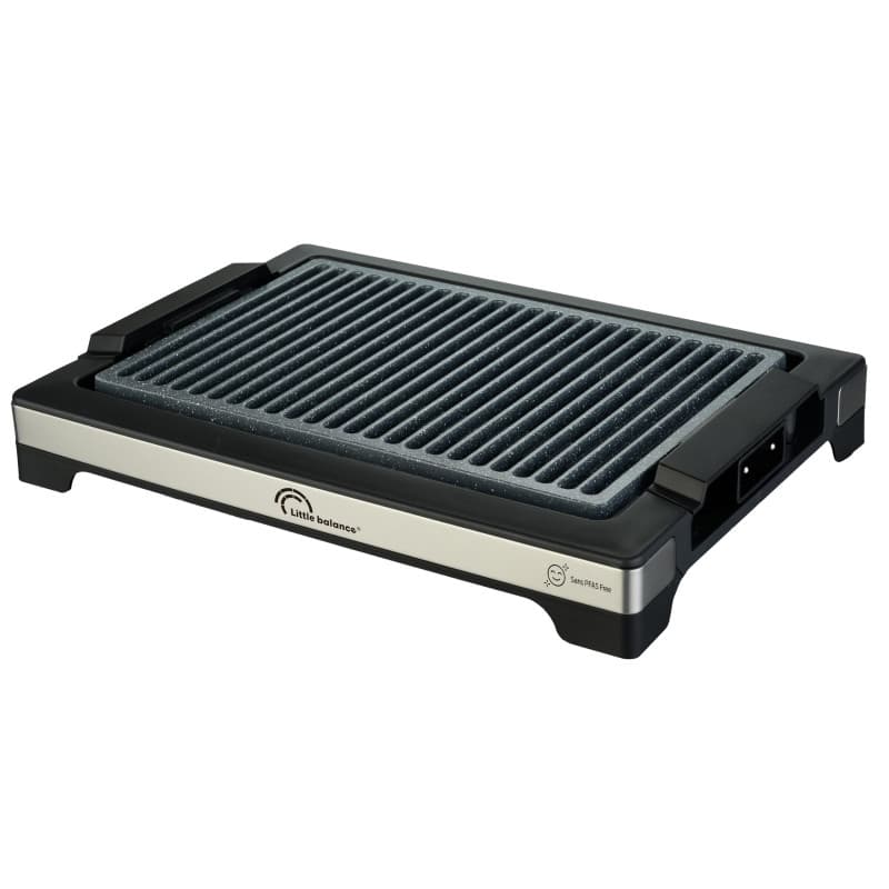 LITTLE BALANCE 8863 Easy Nopifas, Barbecue électrique 4-6 personnes, Plaque sans PFAS, Antiadhésif, Tout type d'aliments, 2000 W