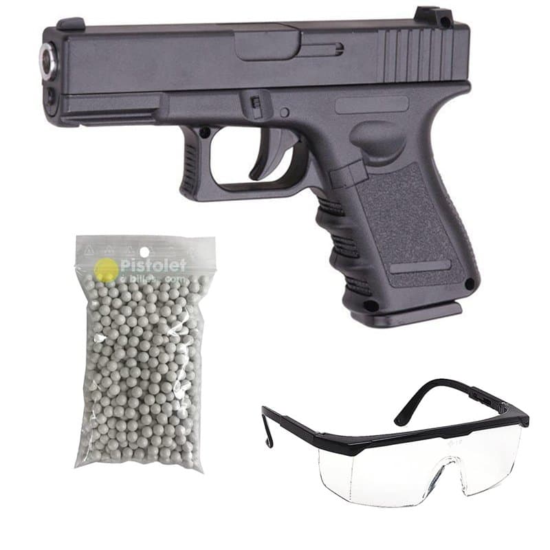 2EAGLE Pack Airsoft Pistolet modèle Galaxy G.17 à Ressort/matière: métal/Puissance 0.5 Joule/livré avec Accessoires