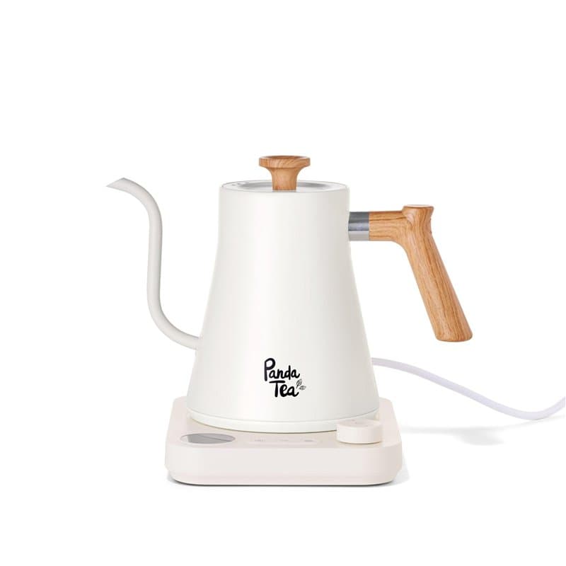 Panda Tea - Bouilloire Electrique à Col de Cygne - 900 mL - Bec Long Précis - Bouilloire Thermostat Réglable - Acier Inoxydable