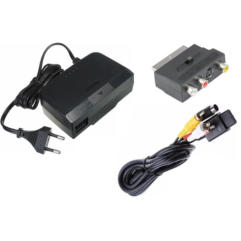 Link-e : Chargeur Secteur pour Alimentation, Câble Audio Video S-Video et Adaptateur Peritel Compatible avec la Console Nintendo