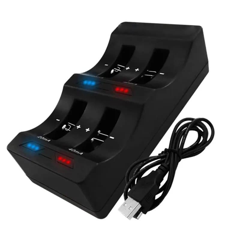 BenjiPower - Chargeur de Piles Plates/Boutons Universel à 4 emplacements (LIR2032, LIR2025, LIR2016, LIR1632, LIR1620, LIR2477,
