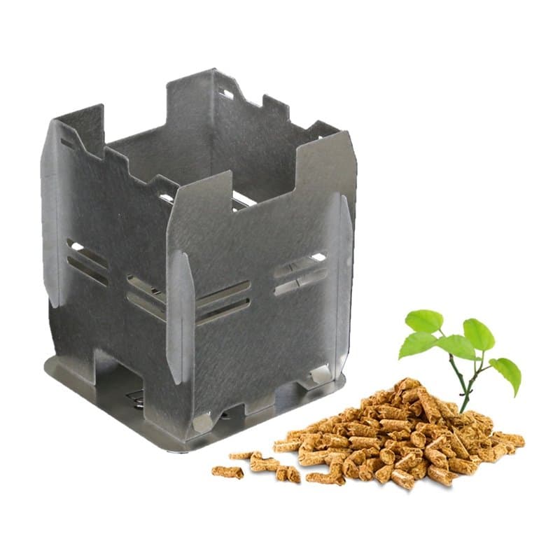 Clever Fire Lighter Réchaud écologique a pellets ou petit bois, pour camping et randonnée, pliable a plat