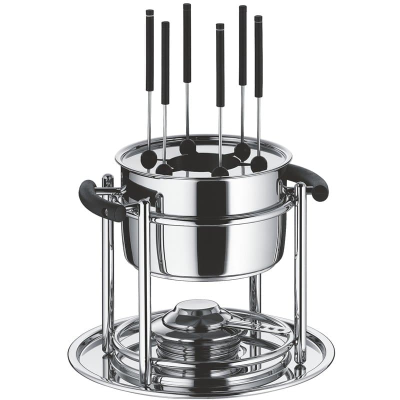 WMF Service à Fondue de fête 6 pièces Allergo, Acier Inoxydable, Argent, 27,7 x 27,8 x 21,3 cm