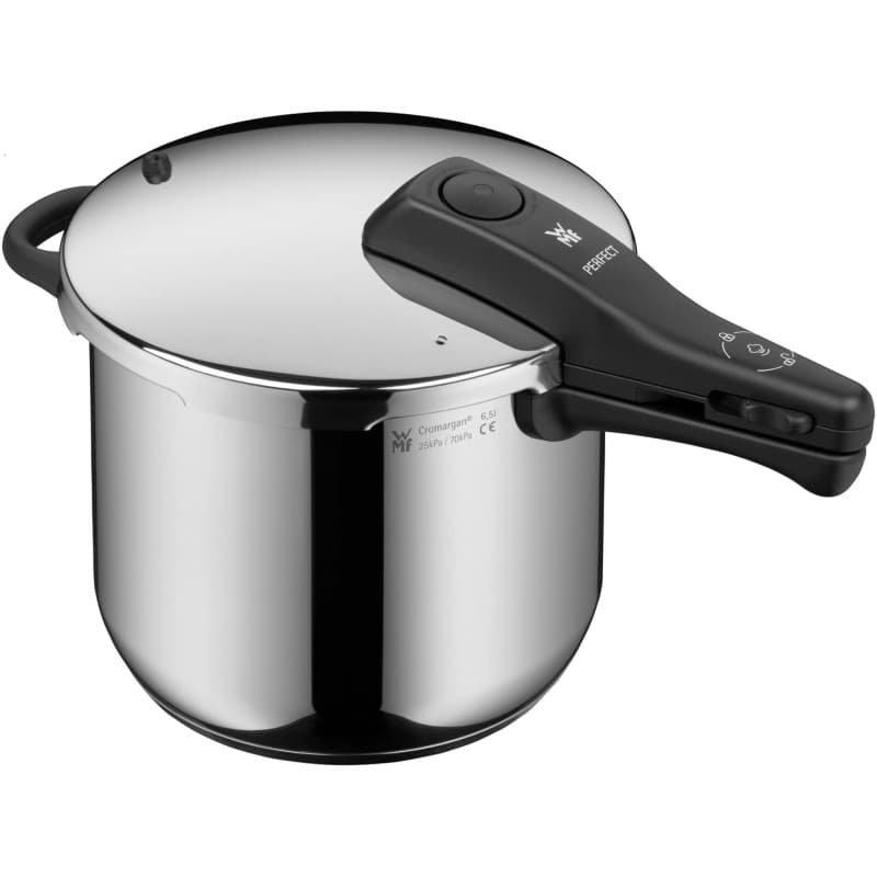 WMF Perfect Autocuiseur rapide Ø 22 cm de diamètre 6 litres et demi, avec protection contre les flammes, acier inoxydable Cromar