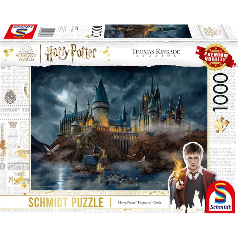 Schmidt Spiele 58577 Thomas Kinkade, Wizarding World, Harry Potter, Château de Poudlard, Puzzle 1000 pièces