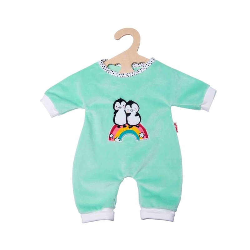 Heless 1181 – Grenouillère pour poupée au Design Pingouin à Pois en Velours Doux avec Broderie de Haute qualité, Taille 28-35 cm