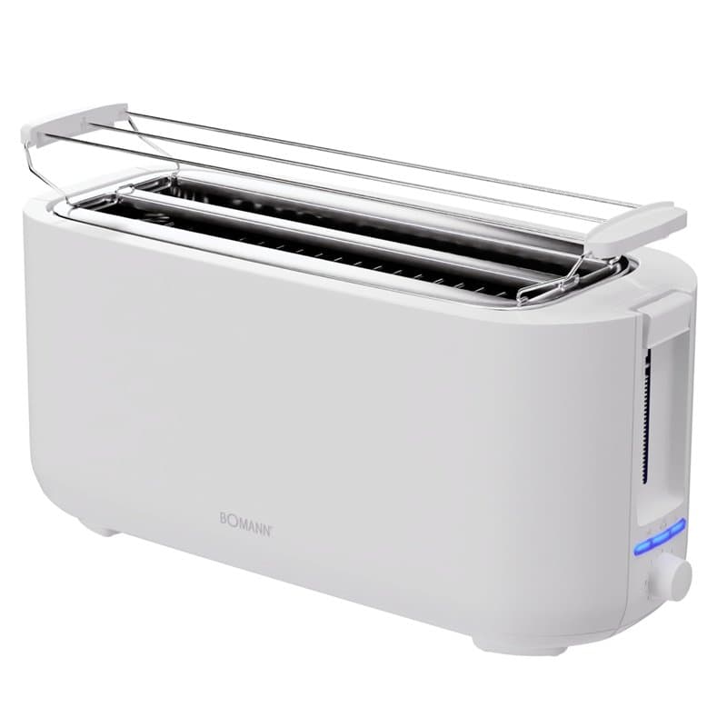 Bomann, Grille-Pain compact 2 tranches, Fonction Décongélation, Réchauffage, Arrêt rapide, Support pour petits pains, 1400W, TA6