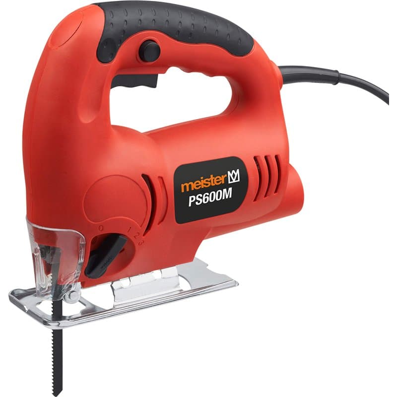 Meister Scie sauteuse pendulaire 600 W, PS600M – 3 niveaux de pendule – Coupes d'onglet à 45° – Adaptateur d'aspirateur/Scie à m