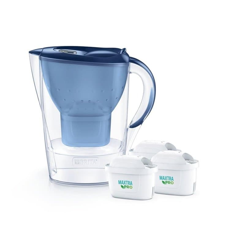 Brita Marella Carafe filtrante 2,4 l Passe au lave-vaisselle 3 cartouches filtrantes Bleu