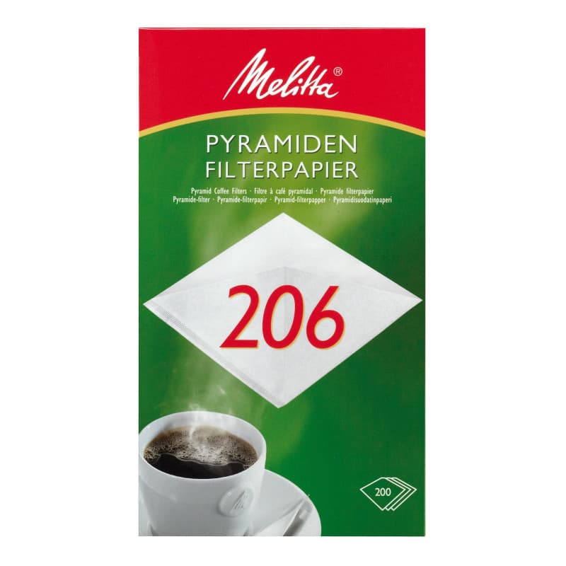 Melitta 206 G Lot de 200 filtres en papier pyramidaux, Blanc