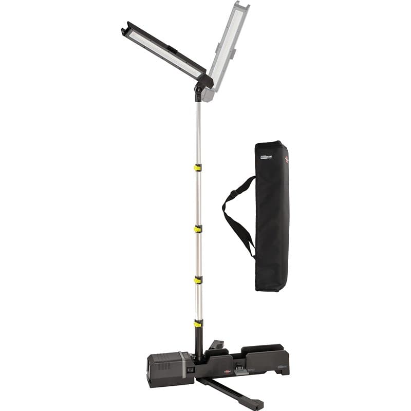 Brennenstuhl Multi Battery Projecteur de chantier LED 6050 MA rechargeable avec mât télescopique (7000lm, IP54, extensible jusqu