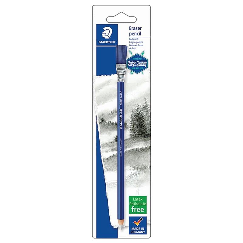 Staedtler Mars Rasor, Crayon-gomme abrasif pour encre d'écriture et de dessin, Avec embout brosse, Sans phtalates ni latex, Sous