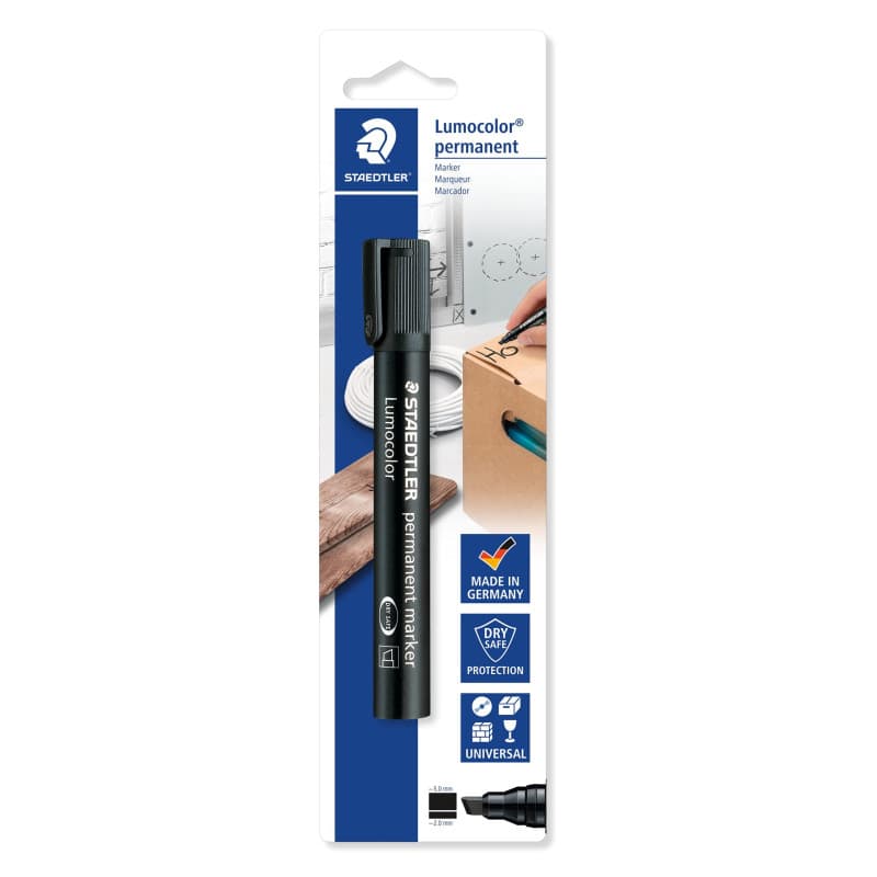 Staedtler Lumocolor 350 - Blister 1 Marqueur Permanent Pointe Biseau 2 À 5 Mm Noir