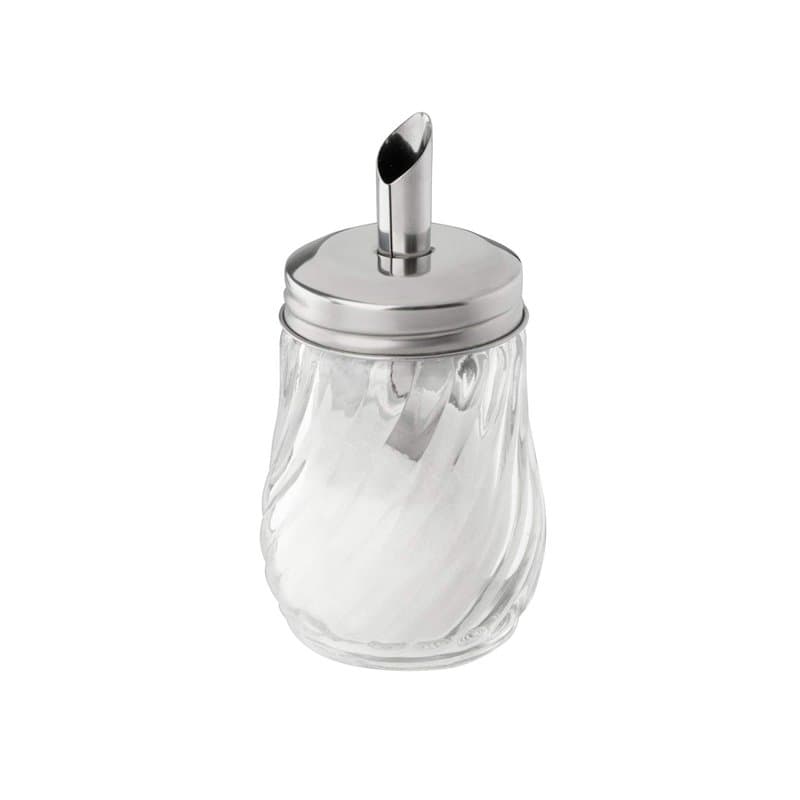 FMprofessional Sucrier 160ml Fleurette, Bec Verseur en Verre, Sucrier pour Dosage Facile, Arroseur pour Différentes Occasions, V