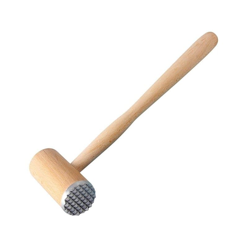 Fackelmann 31127 Attendrisseur de viande, Marteau à viande, Attendrisseur à viande, Bois, Métal, 32 cm, Naturel