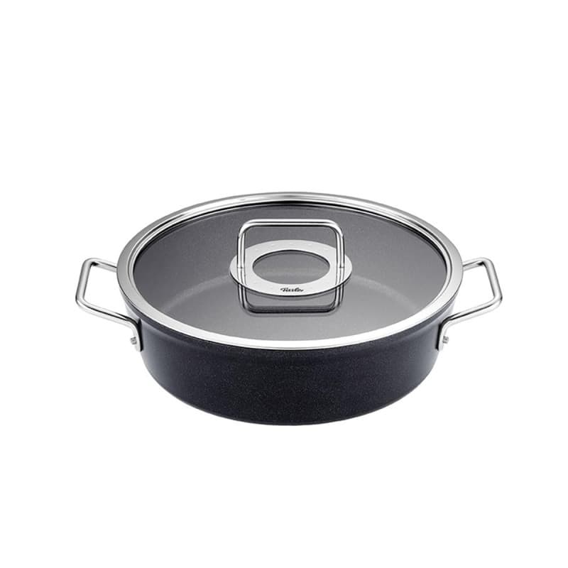 Fissler Adamant Cocotte En Aluminium (28 cm, 4,3 l) Sautoir Avec Revêtement Antiadhésif, Avec Couvercle En Verre, Compatible Ind