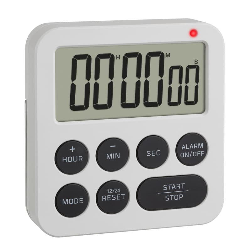 TFA Dostmann Minuteur numérique avec chronomètre et réveil, 38.2051.02, jusqu'à 99h/59min/59s, minuteur à œufs, minuteur pour Le