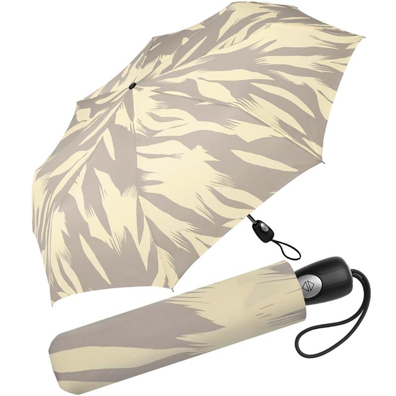 Pierre Cardin Parapluie de poche automatique Chardon Wind pour femme, noir/blanc