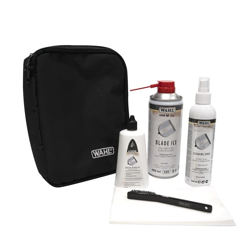 Wahl Set d'entretien des Lames, Huile pour Lames, Spray de Nettoyage, Glace pour Lames, Convient aux Lames de Tondeuse et de Ton