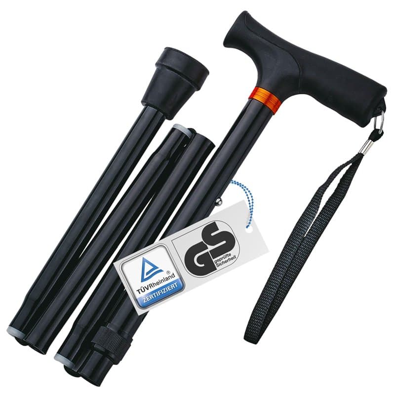 Weinberger Canne de Marche télescopique, Stable, Pliable, réglable en Hauteur, antidérapante, Confortable, Seulement 420 grammes