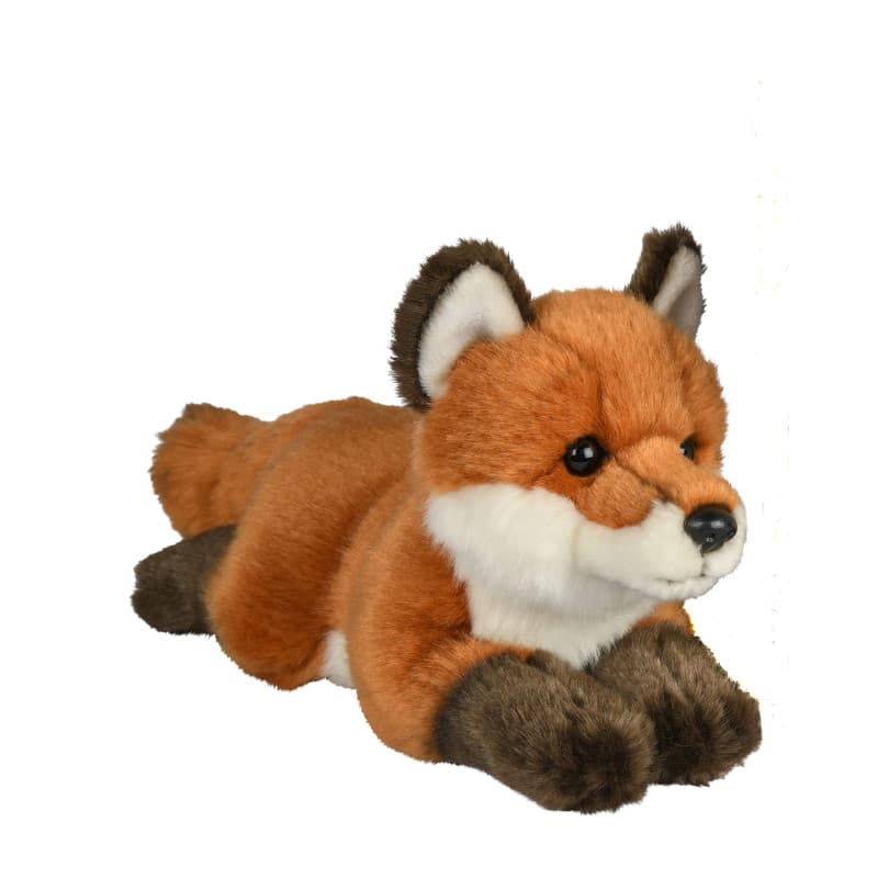 Uni-Toys - Renard Roux, couché - 24 cm (Longueur) - Animal de la forêt - Peluche, Doudou